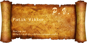 Patik Viktor névjegykártya