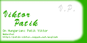 viktor patik business card